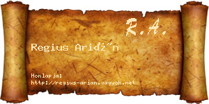 Regius Arián névjegykártya